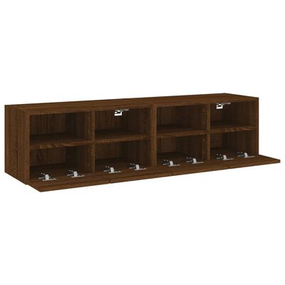 vidaXL Muebles de pared para TV 2 uds madera roble marrón 60x30x30 cm