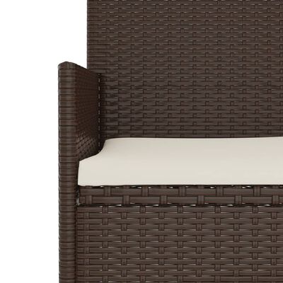 vidaXL Set muebles de jardín 4 piezas y cojines ratán sintético marrón