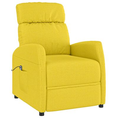 vidaXL Sillón elevable tela amarillo claro