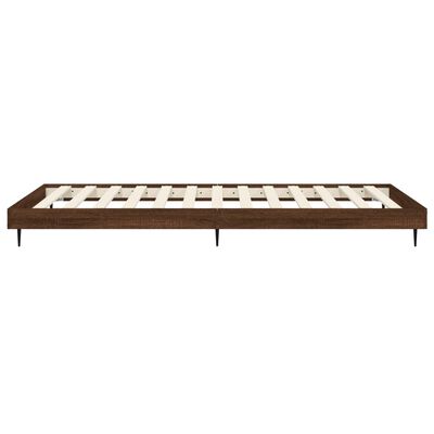 vidaXL Estructura de cama sin colchón madera marrón roble 90x200 cm