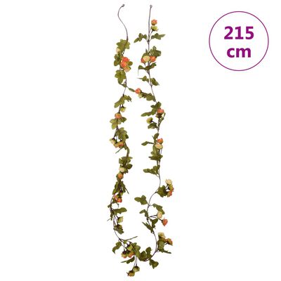 vidaXL Guirnaldas de flores de Navidad 6 uds rojo atardecer 215 cm