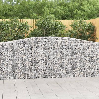 vidaXL Cestas de gaviones 4 uds forma de arco hierro 400x30x100/120 cm