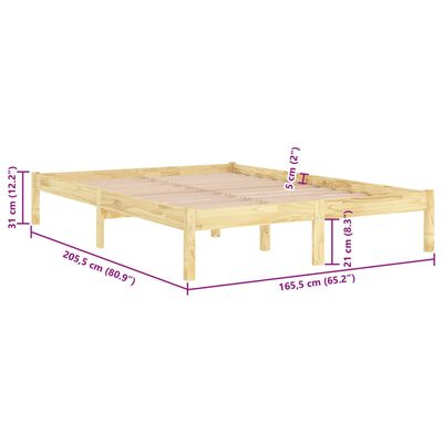 vidaXL Estructura de cama madera maciza de pino 160x200 cm