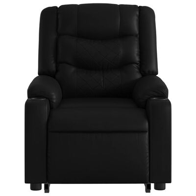 vidaXL Sillón reclinable elevable cuero artificial negro