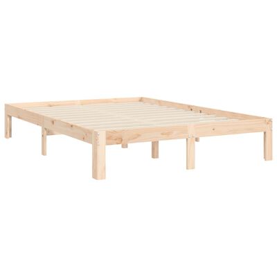 vidaXL Estructura de cama con cabecero madera maciza 140x190 cm