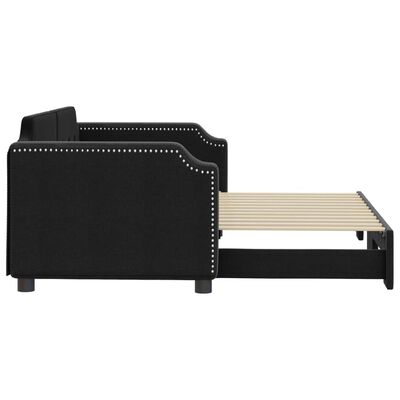 vidaXL Sofá cama nido tela negro 90x200 cm