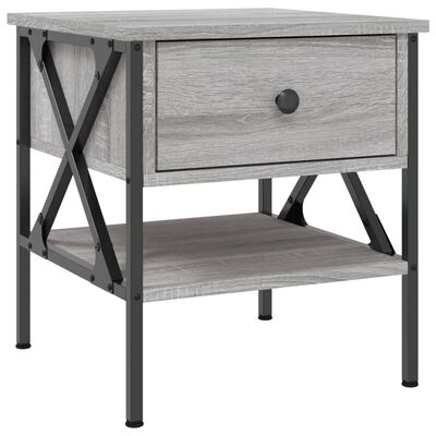 vidaXL Mesita de noche 2 uds madera ingeniería gris Sonoma 40x42x45 cm