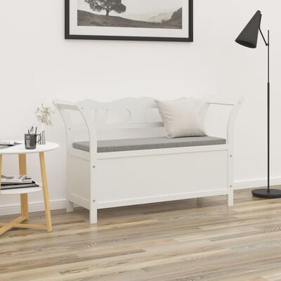 vidaXL Banco madera maciza abeto blanco 107x45x75,5 cm