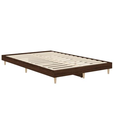 vidaXL Estructura de cama sin colchón madera marrón roble 120x190 cm