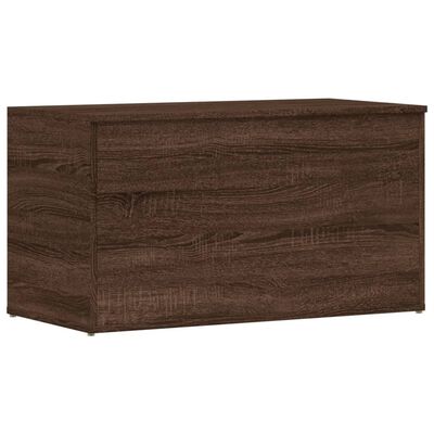 vidaXL Baúl de almacenaje madera contrachapada marrón roble 84x42x46cm