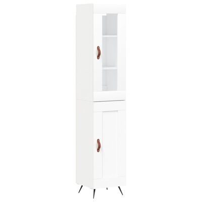 vidaXL Aparador alto madera contrachapada blanco 34,5x34x180 cm