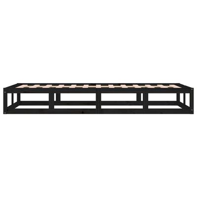 vidaXL Estructura de cama de madera maciza negra 100x200 cm