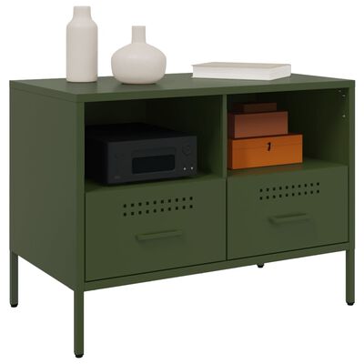 vidaXL Mueble para TV acero verde oliva 68x39x50,5 cm