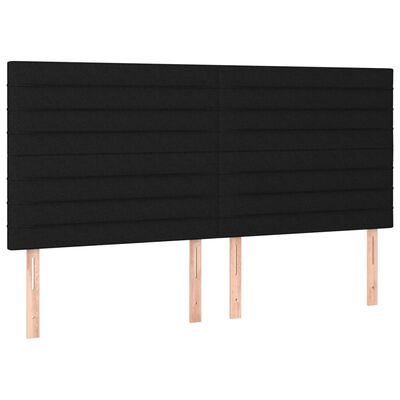 vidaXL Cama box spring colchón y luces LED tela negro 180x200 cm