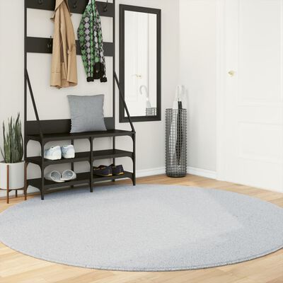 vidaXL Alfombra de pelo corto suave lavable HUARTE gris Ø 200 cm