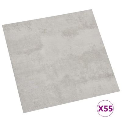 vidaXL Lamas para suelo autoadhesivas 55 uds PVC gris claro 5,11 m²