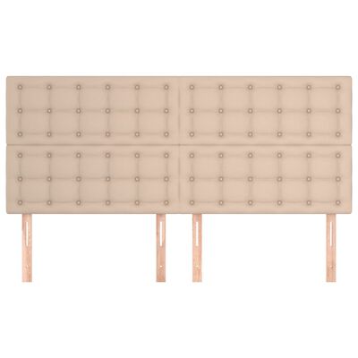 vidaXL Cabeceros 4 unidades cuero sintético capuchino 90x5x78/88 cm