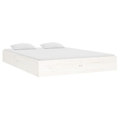 vidaXL Estructura de cama doble pequeña madera maciza blanca 120x190cm