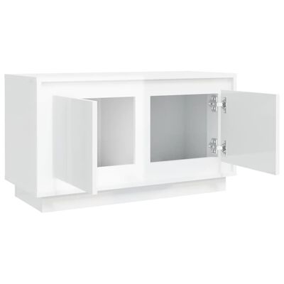 vidaXL Mueble para TV madera contrachapada blanco brillo 80x35x45 cm