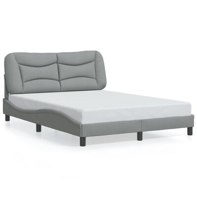 vidaXL Cama sin colchón tela gris claro 140x200 cm