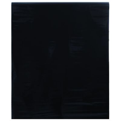 vidaXL Lámina de ventana esmerilada estática PVC negro 60x1000 cm