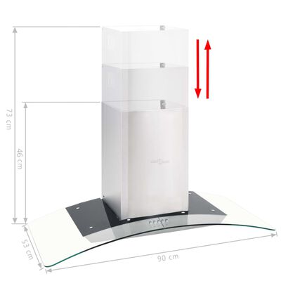 vidaXL Campana extractora de pared acero inox blanca 756 m³/h 60 cm