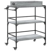 vidaXL Carrito de cocina madera ingeniería gris Sonoma 81,5x41x92,5 cm