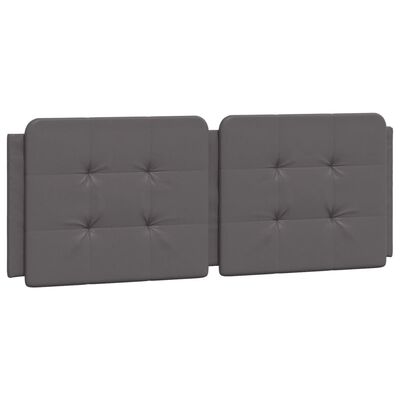 vidaXL Cabecero de cama acolchado cuero sintético gris 120 cm