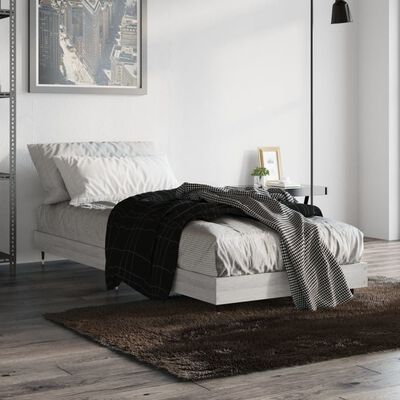 vidaXL Estructura de cama madera de ingeniería gris Sonoma 75x190 cm