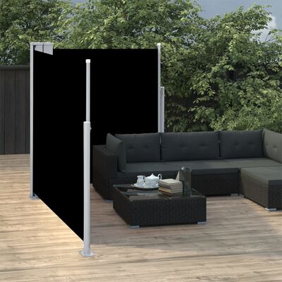 vidaXL Toldo lateral retráctil negro 140x600 cm