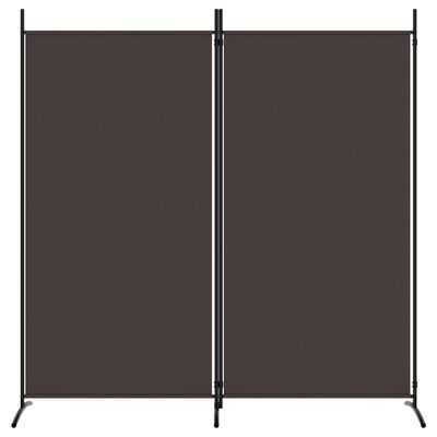 vidaXL Biombo divisor de 2 paneles de tela marrón 175x180 cm