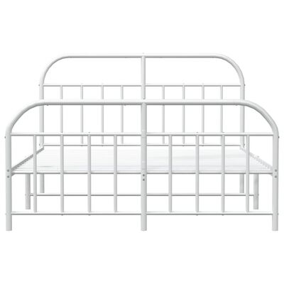 vidaXL Estructura cama sin colchón con estribo metal blanco 140x200 cm