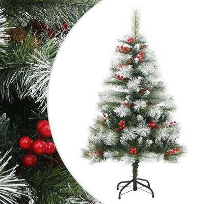 vidaXL Árbol de Navidad artificial con piñas y bayas 120 cm