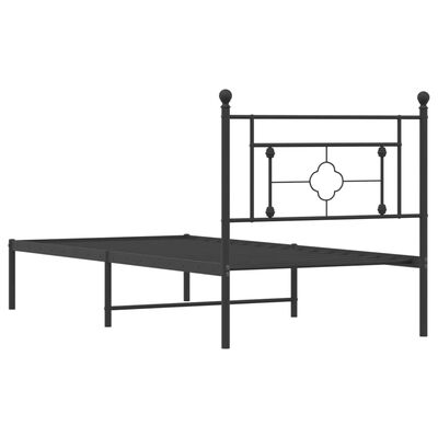 vidaXL Estructura cama sin colchón con cabecero metal negro 100x200 cm