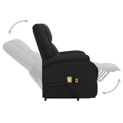 vidaXL Sillón de masaje elevable tela negro