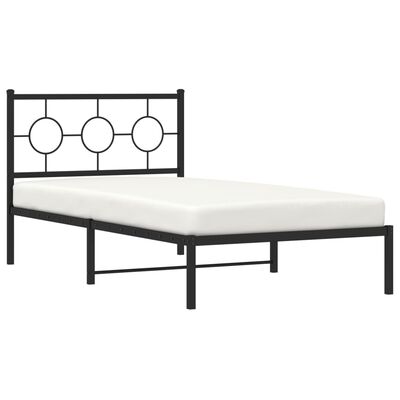 vidaXL Estructura cama sin colchón con cabecero metal negro 100x200 cm