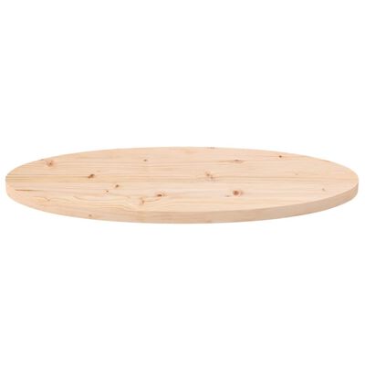 vidaXL Tablero de mesa ovalado madera maciza de pino 80x40x2,5 cm