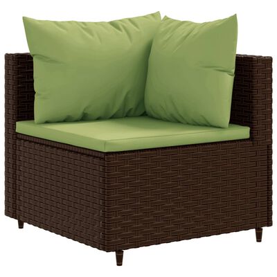 vidaXL Set muebles de jardín 6 piezas y cojines ratán sintético marrón