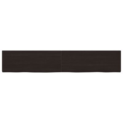 vidaXL Encimera de baño madera tratada marrón oscuro 220x40x(2-4) cm