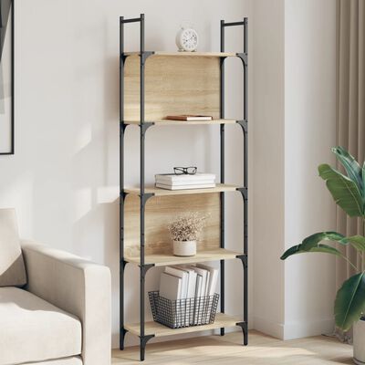 vidaXL Librería de 5 estantes madera roble Sonoma 60,5x24x166,5 cm