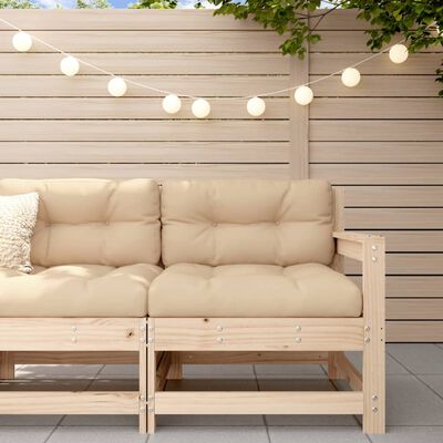 vidaXL Sillón de jardín con cojines madera maciza de pino