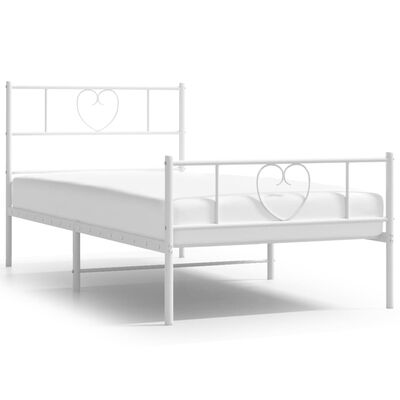 vidaXL Estructura cama sin colchón con estribo metal blanco 100x190 cm