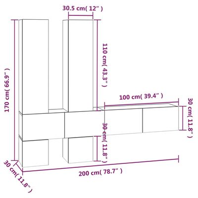 vidaXL Mueble de pared para TV madera contrachapada blanco brillante