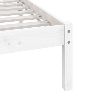 vidaXL Estructura de cama sin colchón madera maciza blanca 75x190 cm