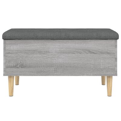 vidaXL Banco con almacenaje madera ingeniería gris Sonoma 82x42x46 cm