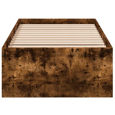 vidaXL Estructura cama sin colchón madera roble ahumado 75x190 cm