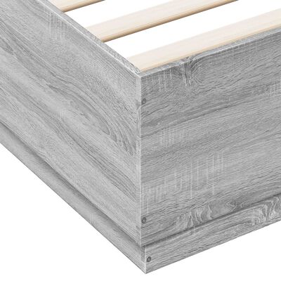 vidaXL Estructura cama con luces LED madera gris Sonoma 140x200 cm