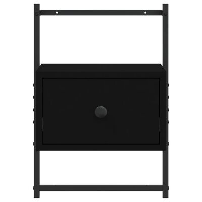 vidaXL Mesitas de noche de pared 2 unidades negro 35x30x51 cm