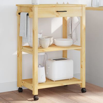 vidaXL Carrito de cocina MONZA madera maciza de pino 60x40x90 cm