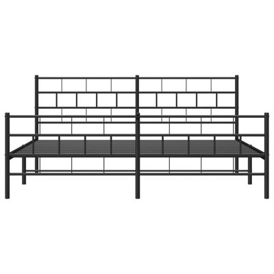 vidaXL Estructura cama sin colchón con estribo metal negro 193x203 cm